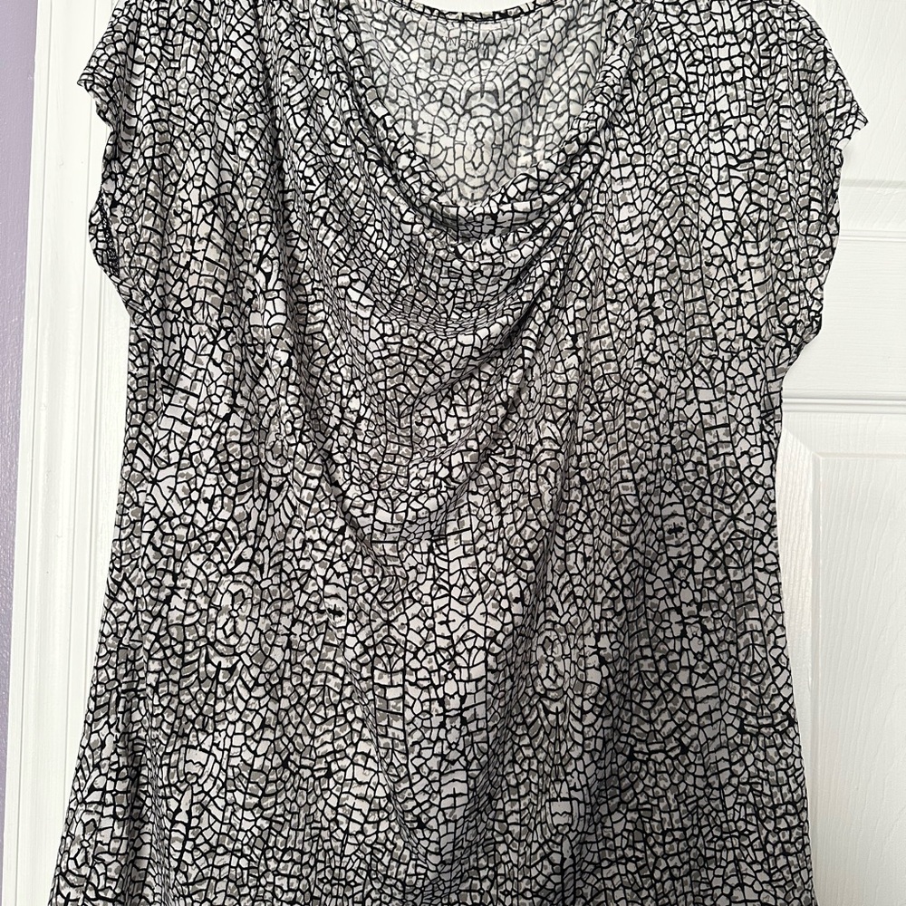 Covington Black and White Mosaic Blouse